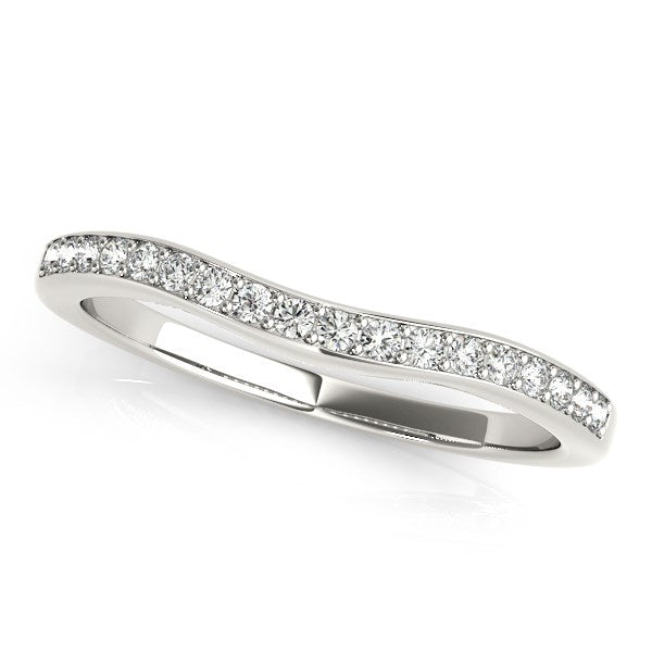 Bids.com 14k White Gold Channel Curved Diamond Wedding Band (1/4 cttw) Rings