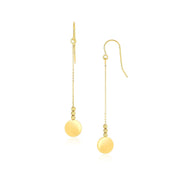 Bids.com 14k Yellow Gold Bead and Shiny Disc Drop Earrings Earrings