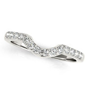 Bids.com 14k White Gold Pave Set Diamond Curved Wedding Band (1/4 cttw) Rings