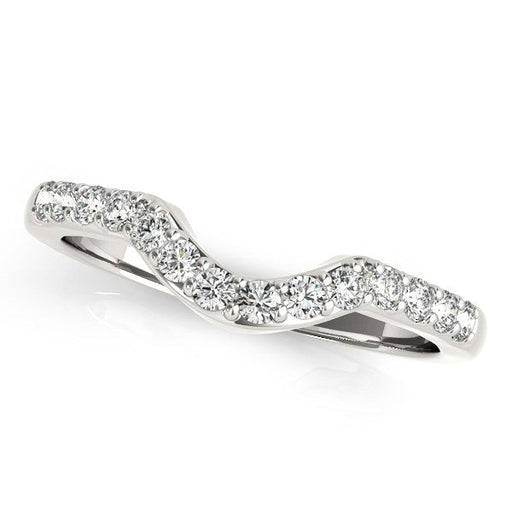 Bids.com 14k White Gold Pave Set Diamond Curved Wedding Band (1/4 cttw) Rings