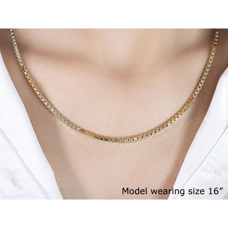 Bids.com 2.5mm 14k Yellow Gold Semi Solid Box Chain Necklaces
