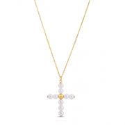 Bids.com 14k Yellow Gold Pearl Cross Pendant Pendants