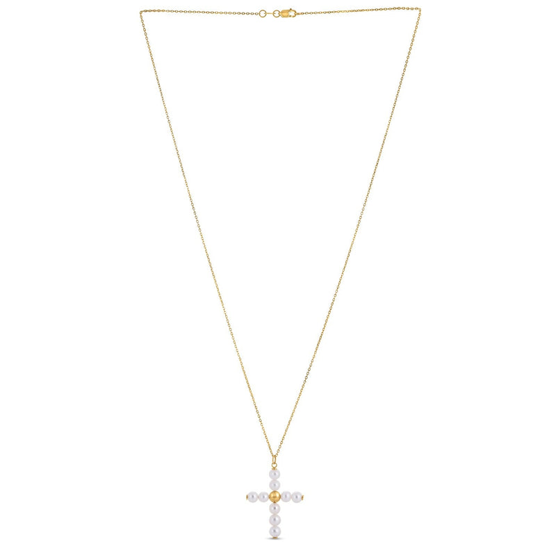 Bids.com 14k Yellow Gold Pearl Cross Pendant Pendants