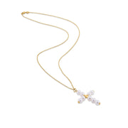 Bids.com 14k Yellow Gold Pearl Cross Pendant Pendants