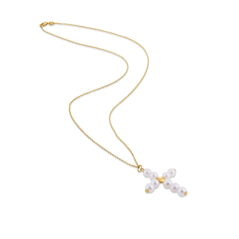 Bids.com 14k Yellow Gold Pearl Cross Pendant Pendants