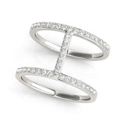 Bids.com 14k White Gold Dual Band Bridge Style Diamond Ring (3/8 cttw) Rings