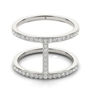 Bids.com 14k White Gold Dual Band Bridge Style Diamond Ring (3/8 cttw) Rings