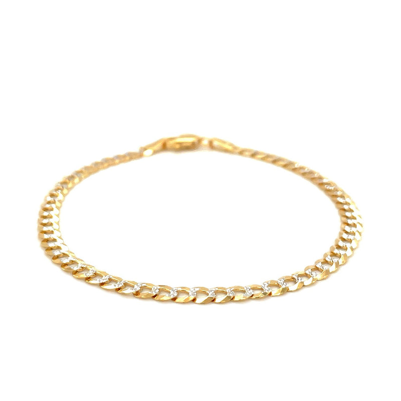 Bids.com 3.6mm 14k Two Tone Gold Pave Curb Bracelet Bracelets