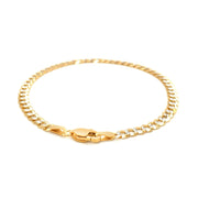 Bids.com 3.6mm 14k Two Tone Gold Pave Curb Bracelet Bracelets