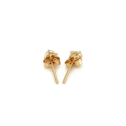 Bids.com 14k Yellow Gold Stud Earrings with White Hue Faceted Cubic Zirconia Earrings