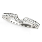 Bids.com 14k White Gold Prong Set Curved Wedding Band (1/8 cttw) Rings