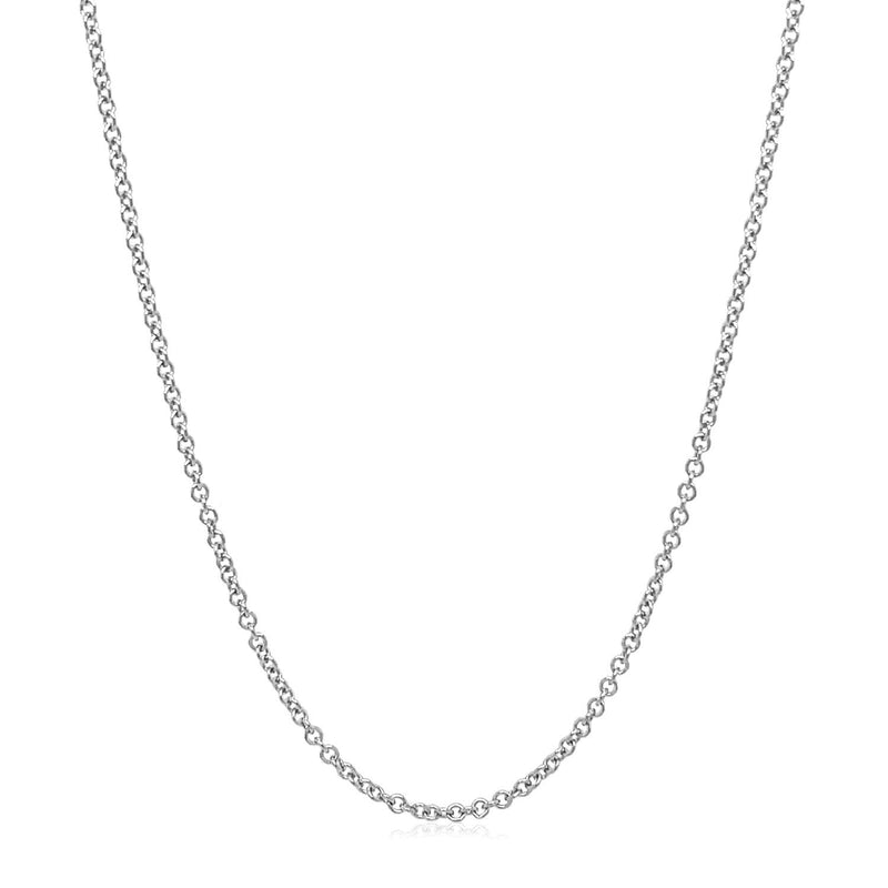 Bids.com 14k White Gold Round Cable Link Chain 1.5mm Necklaces