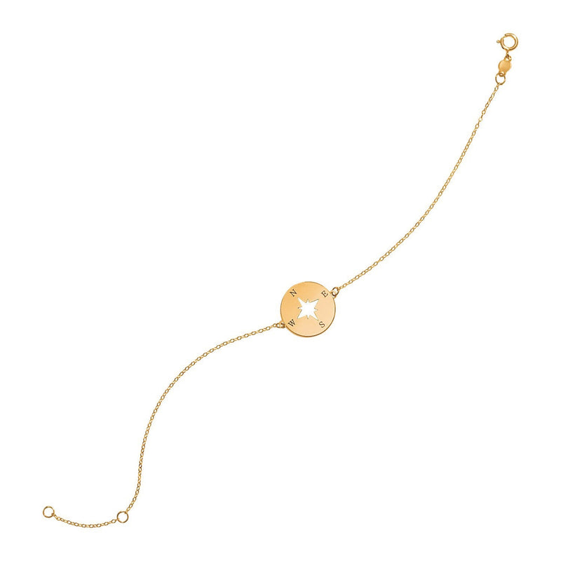 Bids.com 14k Yellow Gold 7 inch Bracelet with Compass Bracelets