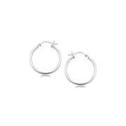 Bids.com Sterling Silver Polished Thin Hoop Earrings with Rhodium Plating (20mm) Earrings