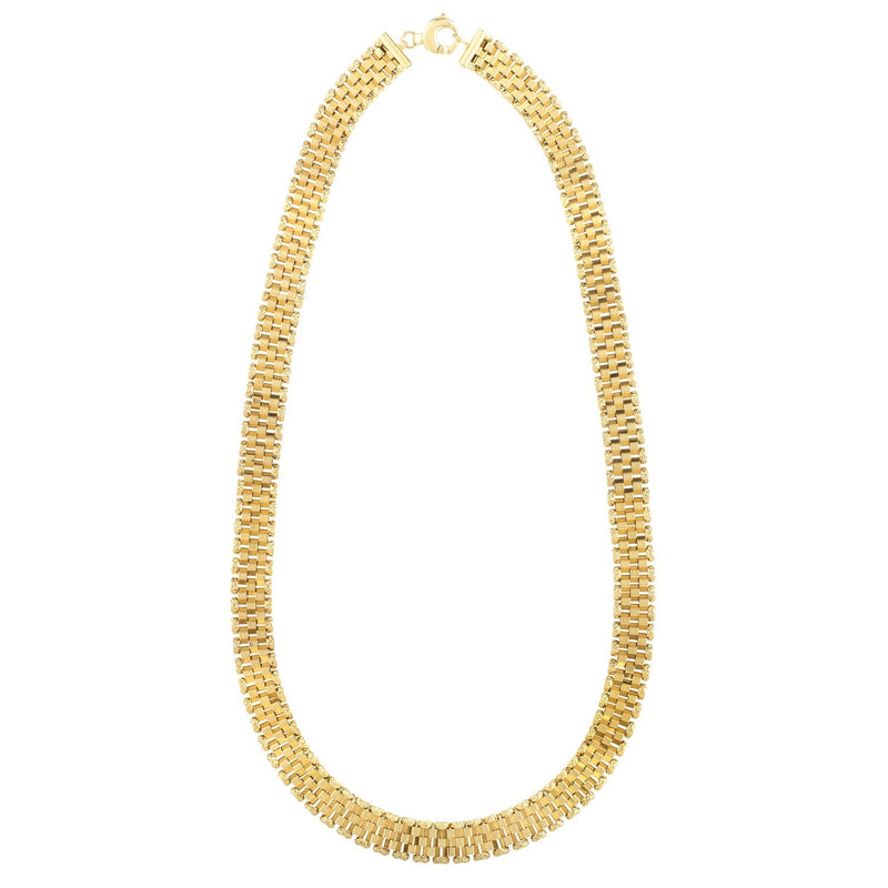 Bids.com 14k Yellow Gold Faceted Panther Link Chain Necklace Necklaces