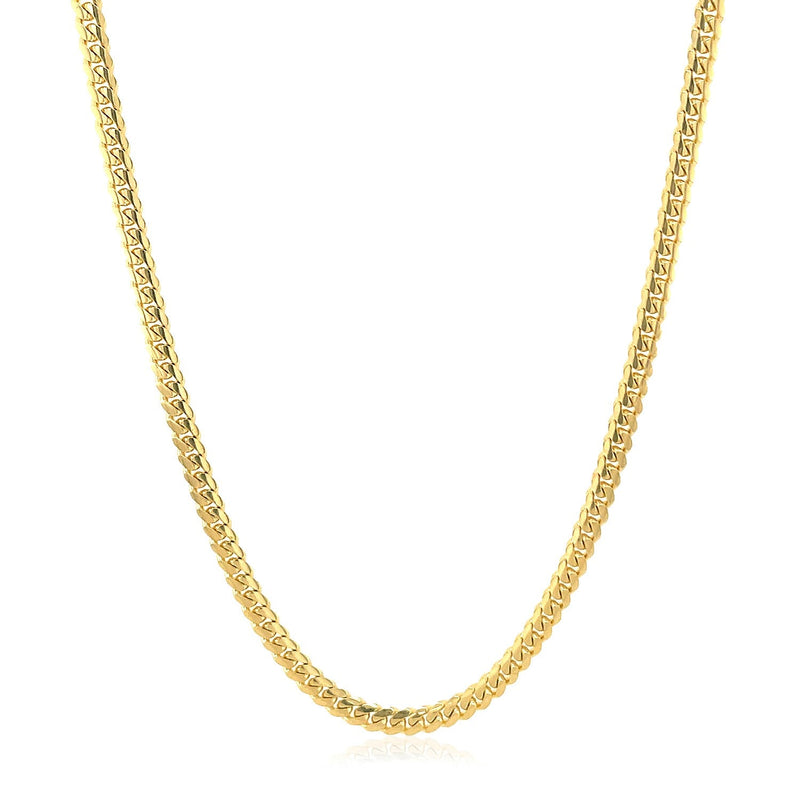 Bids.com 2.6mm 14k Yellow Gold Classic Solid Miami Cuban Chain Necklaces