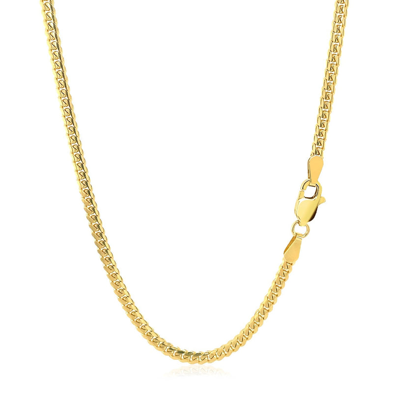 Bids.com 2.6mm 14k Yellow Gold Classic Solid Miami Cuban Chain Necklaces