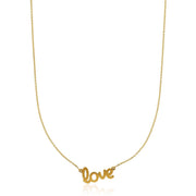 Bids.com 14k Yellow Gold Script LOVE Necklace Necklaces