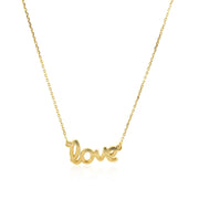 Bids.com 14k Yellow Gold Script LOVE Necklace Necklaces