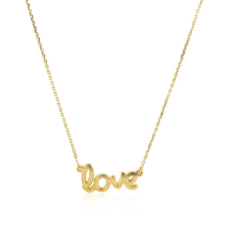 Bids.com 14k Yellow Gold Script LOVE Necklace Necklaces