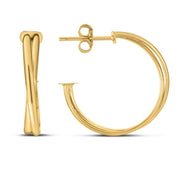Bids.com 14k Yellow Gold Large Crossover Hoops Earrings