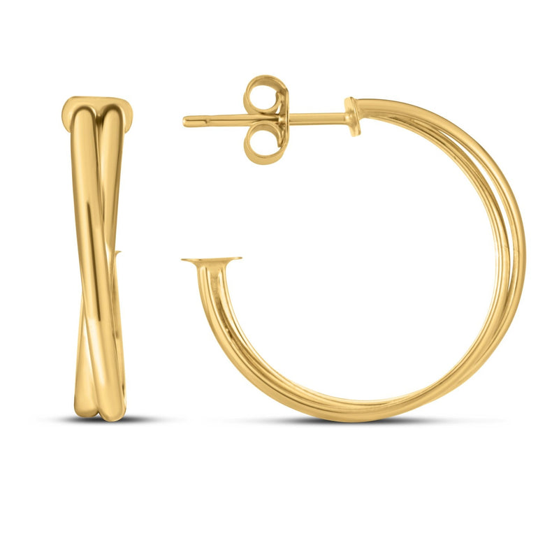 Bids.com 14k Yellow Gold Large Crossover Hoops Earrings