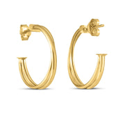 Bids.com 14k Yellow Gold Large Crossover Hoops Earrings