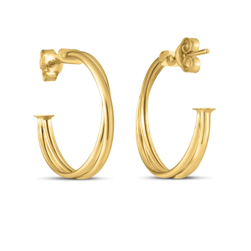 Bids.com 14k Yellow Gold Large Crossover Hoops Earrings