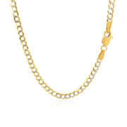 Bids.com 3.2 mm 14k Two Tone Gold Pave Curb Chain Necklaces