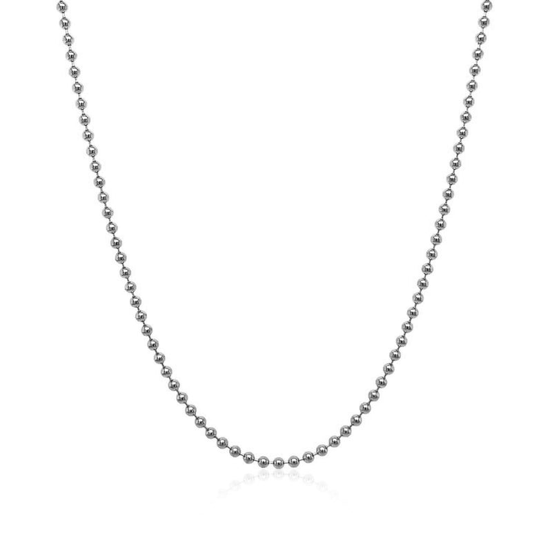 Bids.com 14k White Gold Bead Chain 1.5mm Necklaces