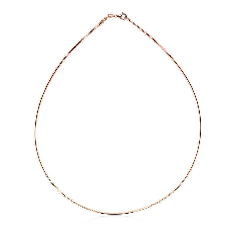 Bids.com 14k Rose Gold Necklace in a Round Omega Chain Style Necklaces
