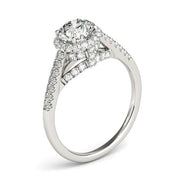 Bids.com 14k White Gold Round Cut Pave Set Shank Diamond Engagement Ring (1 3/8 cttw) Rings