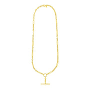 Bids.com 14k Yellow Gold Alternating Oval and Round Chain Necklace with Toggle Necklaces