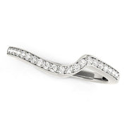 Bids.com 14k White Gold Modern Curved Wedding Ring (1/5 cttw) Rings