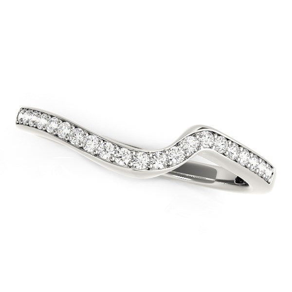 Bids.com 14k White Gold Modern Curved Wedding Ring (1/5 cttw) Rings