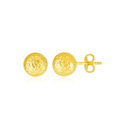 Bids.com 14k Yellow Gold Ball Earrings with Crystal Cut Texture Earrings