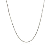 Bids.com Sterling Silver Rhodium Plated Round Box Chain 1.3mm Necklaces