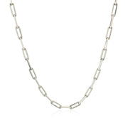 Bids.com Sterling Silver Rhodium Plated Paperclip Chain (2.5 mm) Necklaces