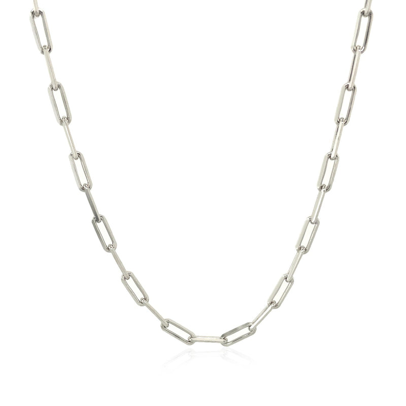Bids.com Sterling Silver Rhodium Plated Paperclip Chain (2.5 mm) Necklaces