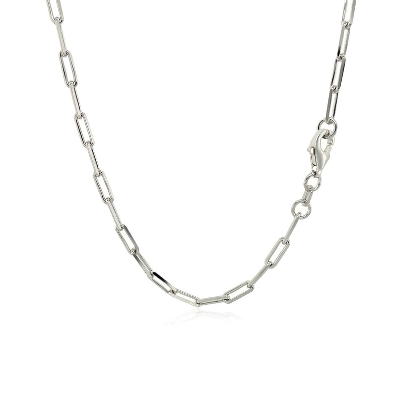 Bids.com Sterling Silver Rhodium Plated Paperclip Chain (2.5 mm) Necklaces
