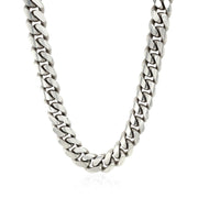 Bids.com Sterling Silver Rhodium Plated Miami Cuban Chain 9.8mm Necklaces