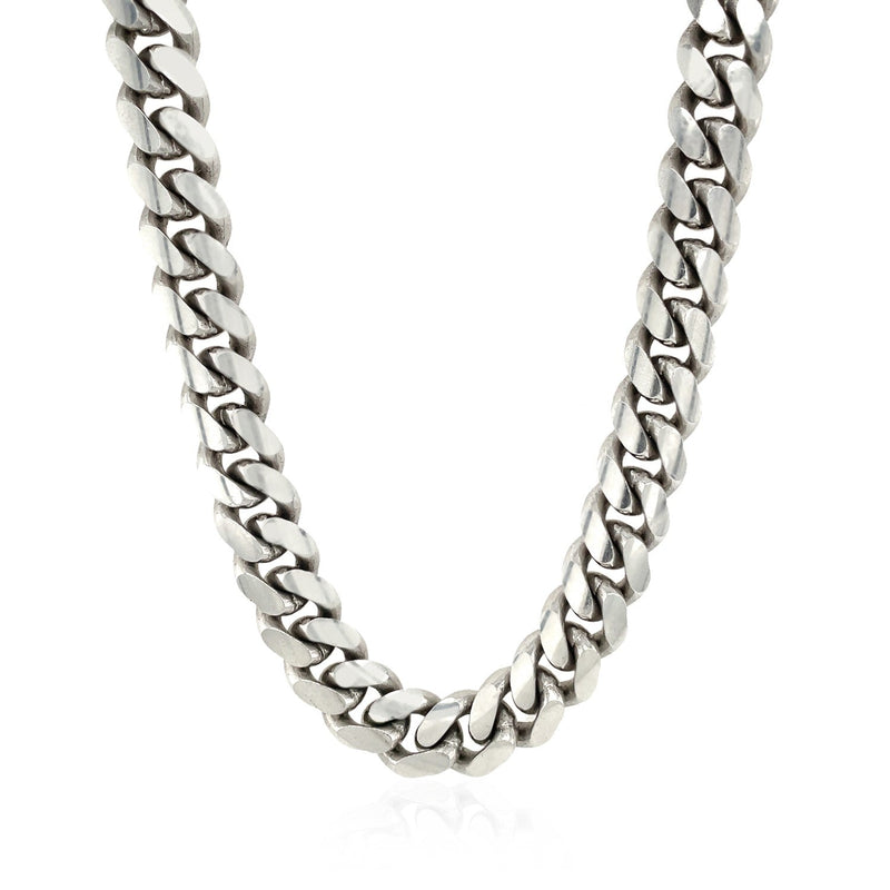 Bids.com Sterling Silver Rhodium Plated Miami Cuban Chain 9.8mm Necklaces