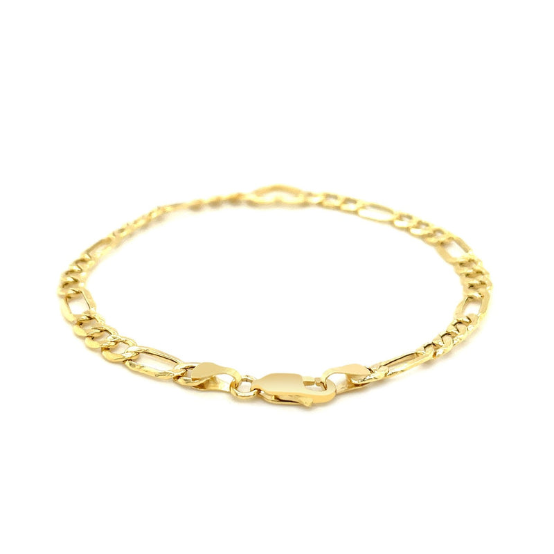 Bids.com 14k Yellow Gold 7 inch Figaro Chain Bracelet with Heart Bracelets