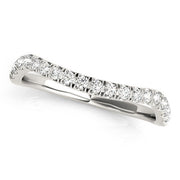 Bids.com 14k White Gold Curved Design Diamond Wedding Band (1/4 cttw) Rings