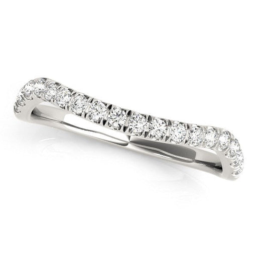 Bids.com 14k White Gold Curved Design Diamond Wedding Band (1/4 cttw) Rings