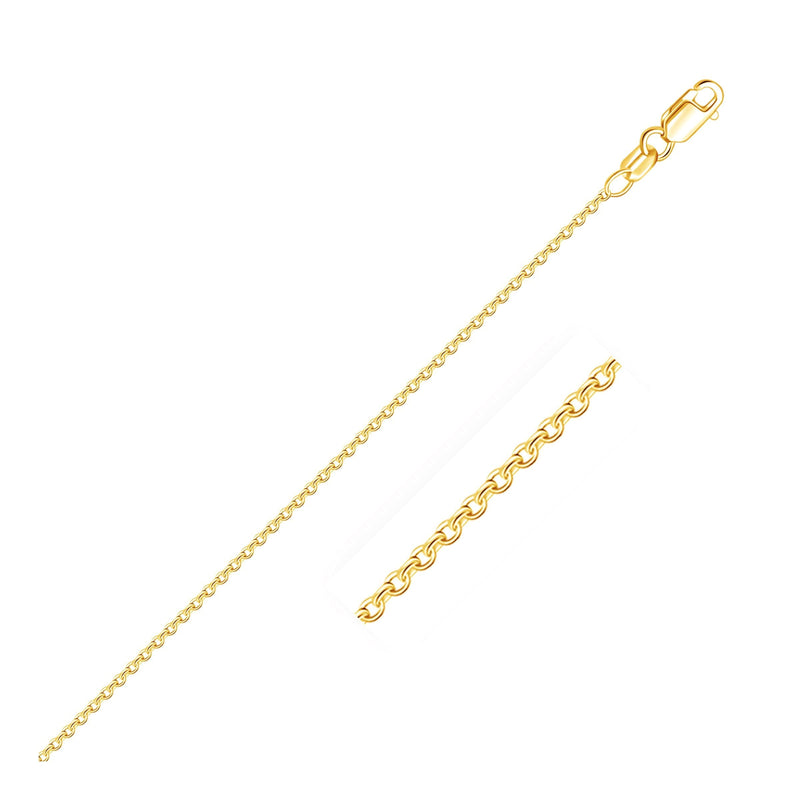 Bids.com 18k Yellow Gold Round Cable Link Chain 1.5mm Necklaces