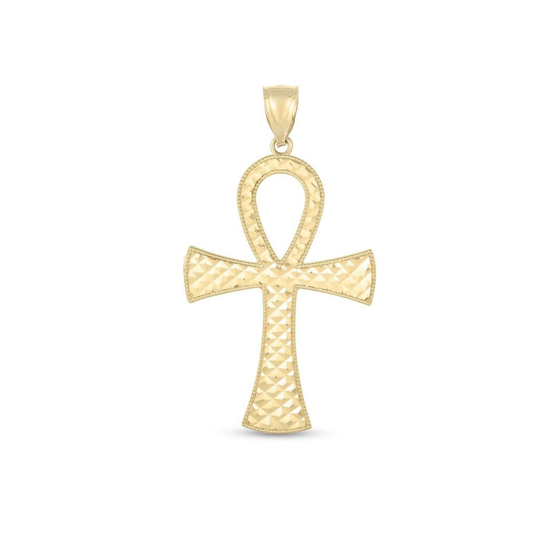 Bids.com 14k Yellow Gold High Polish Textured Ankh Pendant Pendants