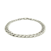 Bids.com Rhodium Plated 7.2mm Sterling Silver Curb Style Bracelet Bracelets