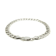 Bids.com Rhodium Plated 7.2mm Sterling Silver Curb Style Bracelet Bracelets