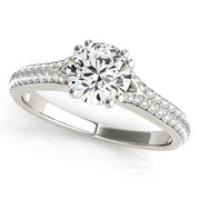 Bids.com 14k White Gold Double Prong Multirow Band Diamond Engagement Ring (1 1/8 cttw) Rings